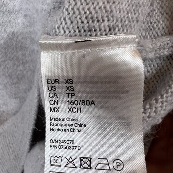 H&M Sweater Womens Light Size XS Gray Alpaca Wool Fair Isle Comfy Cozy Fall Wear - Picture 8 of 13